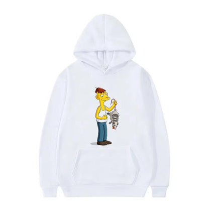 Disney The Simpsons Funny Pattern Casual Hooded Tops Men Woman Loose Comfortable Winter Black Sports Pullovers Fashion Clothing