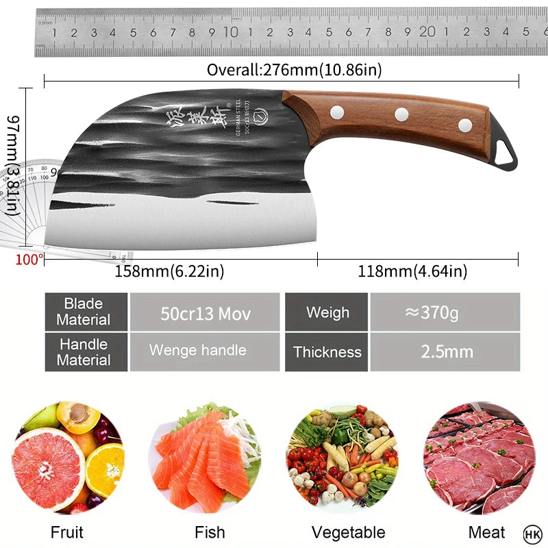Kitchen knife, household forging, chopping and cutting dual-use knife, chef's super sharp kitchen bone cutting tool