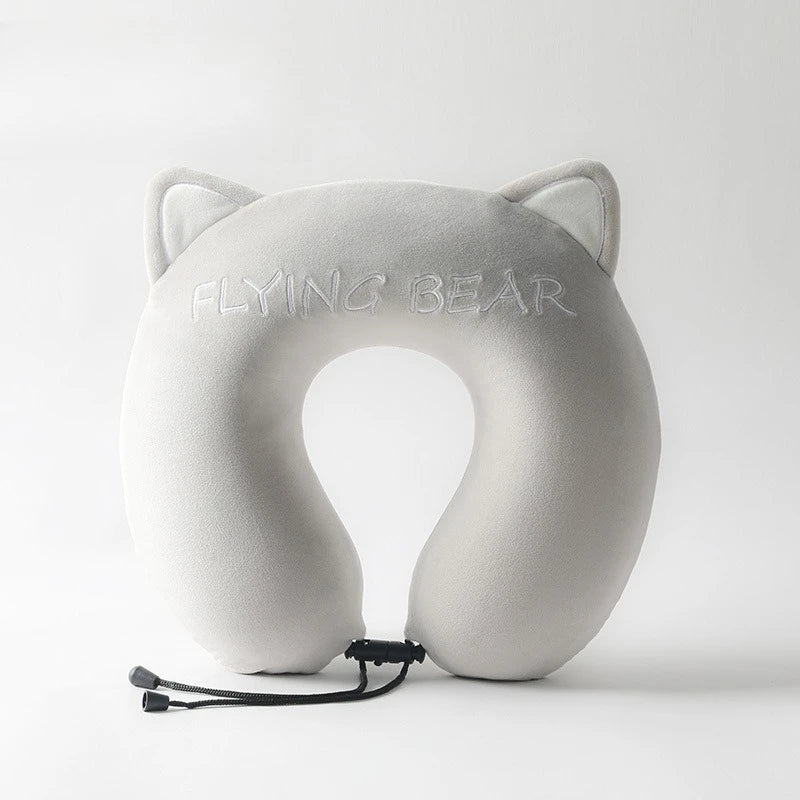 Memory Cotton U Shaped Neck Pillow Cartoon Slow Rebound Portable Travel Airplane Office Nap Use