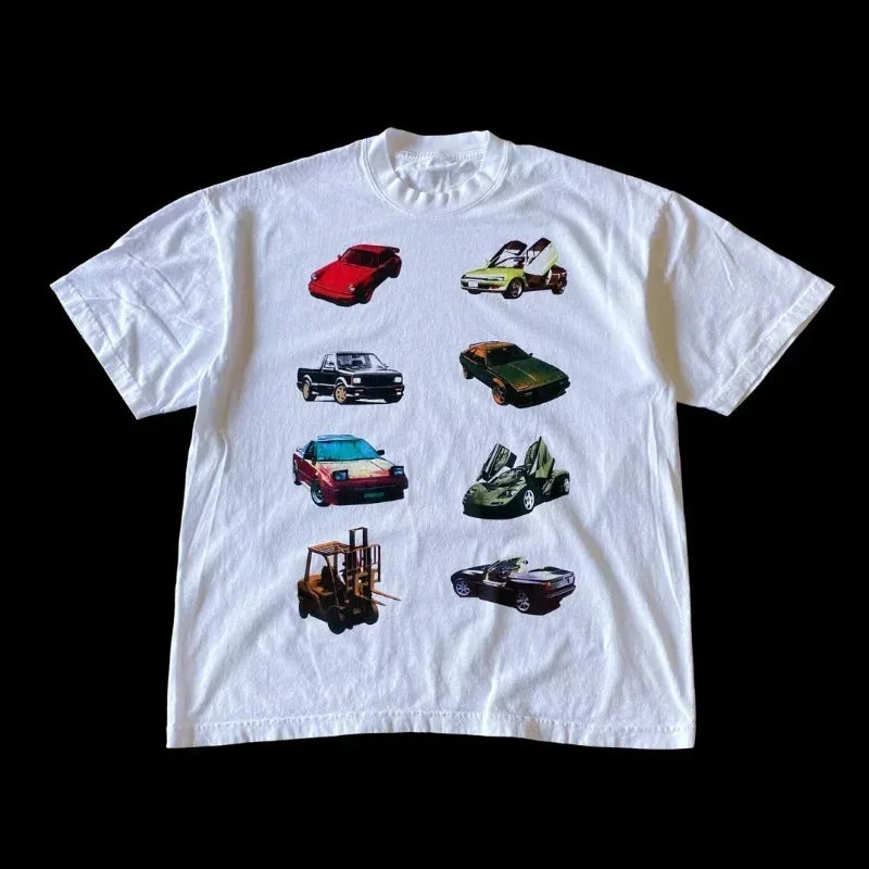Fashion Tee Women Men T-shirt Y2K Loose Street Letter Print Short Sleeve Casual T-shirt 2025 Summer Retro Harajuku Top