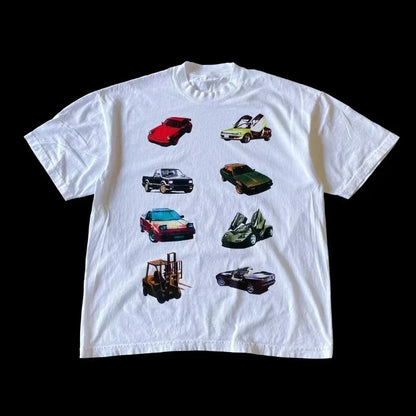 Fashion Tee Women Men T-shirt Y2K Loose Street Letter Print Short Sleeve Casual T-shirt 2025 Summer Retro Harajuku Top