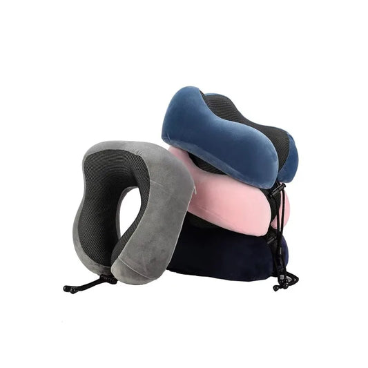 New Memory Cotton U-shaped Neck Pillow Massage Function Soft Travel Companion Suitable for Airplane Car and Neck Support