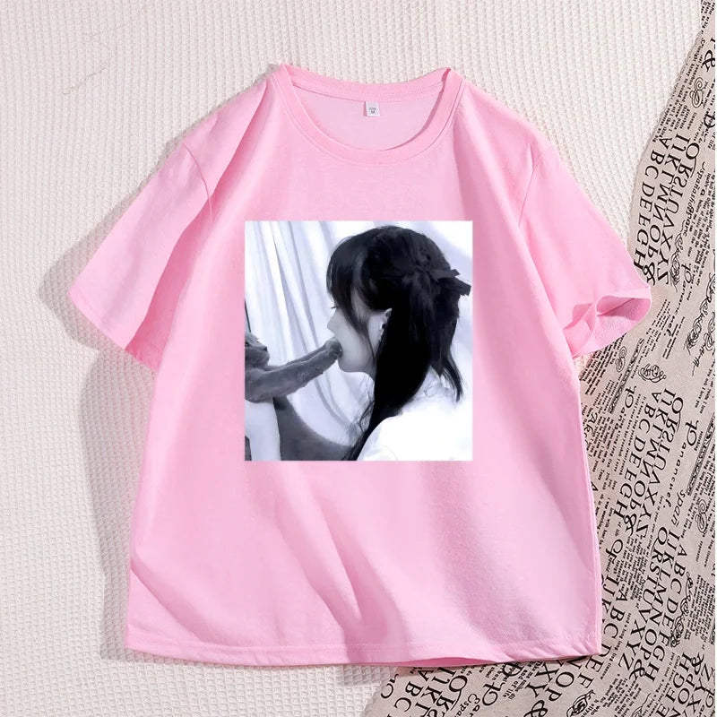 Funny Dirty Heart Cat T-shirt Men's Fashion Street Wear High Quality Tshirt Man Designer Clothes Unisex Cotton Short-sleeve