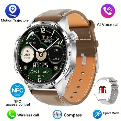 2025New Smart Watch Men Full Circle HD Screen Wireless Call Smartwatch Call Reminder GPS Sports Track Bracelet Music Clock+ Gift