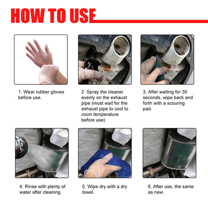 Exhaust Pipe Cleaner Polish Kit Metal Polish Rust Remover Motorcycle Car Muffler Chrome Restorer Safe No Damage Easy Clean 30ml