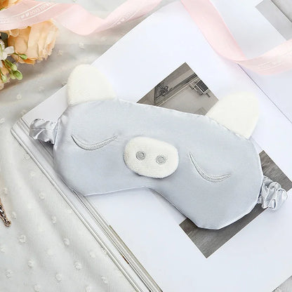 Cute Pink Cartoon Piggy Sleeping Mask Travel Relax Eye Cover For Sleep Shading Eye Eye Patch Beauty Health Eye Pads