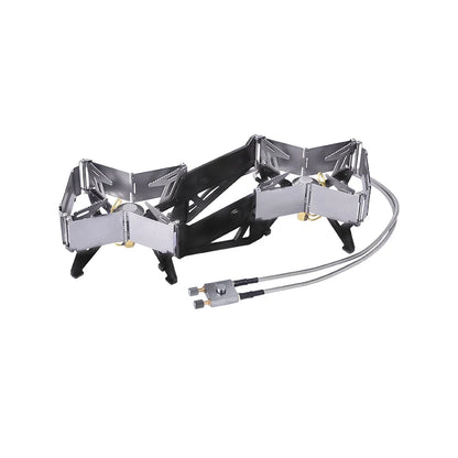 BRS-32 Portable Camping Stove Expandable Double Cooktop Outdoor Folding Gas Burner High Power Ground Stove Camping Furnace