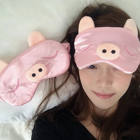 Cartoon Piggy Sleeping Mask Travel Relax Eye Cover For Sleep Shading Eye Eye Patch Beauty Health Eye Pads