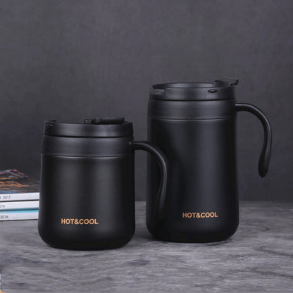 350/500ml Insulated Coffee Mug with Handle Stainless Steel Insulated Mug Coffee Tumbler Thermos Tea Cups with Lip
