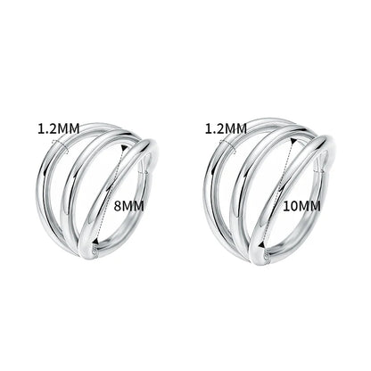 316L Surgical Steel Segment Tragus Helix Cartilage Earring Nose Ring Septum Clicker Conch Three Layers Nostril Piercing Jewelry