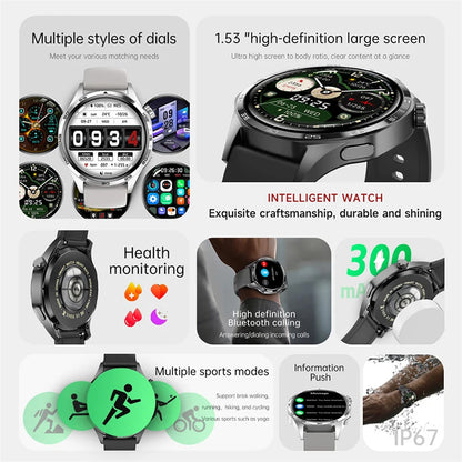2026 New Watch 5 Pro GPS Track Smart Watch Men 360*360 AMOLED Screen NFC BT Call Waterproof Health Monitor Man Smartwatches IOS