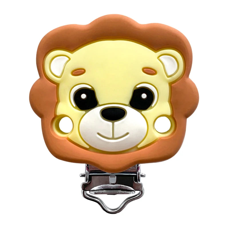 1/3/10pcs Lion Baby Silicone Teether Beads Toy DIY Pacifier Chain Necklaces Pendant Bite Chew Rodent For Teething Kids Toys
