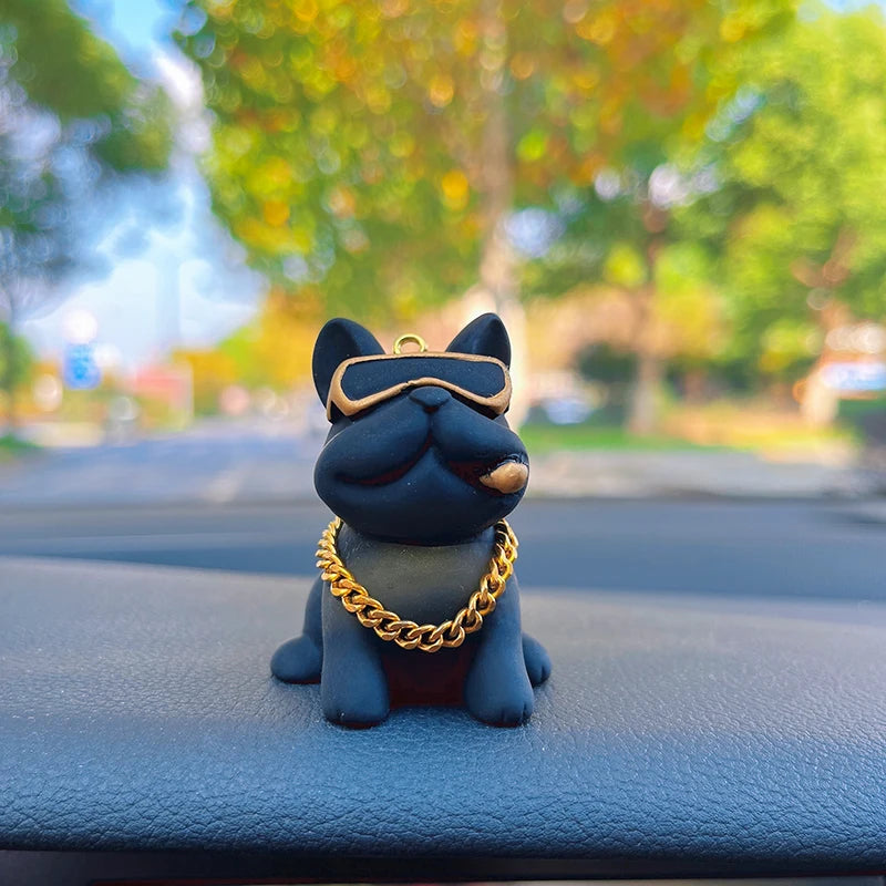 Wear-resistant Bulldog Car Ornaments Feel Comfortable Resin Material Car Dashboard Decoration Car Accessories Interior Decor