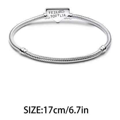 Disney Plata De Ley 925 Silver Charm Monster Activity Flowers Pendant Beads Original Women Bracelets Bangles DIY Jewelry Gift