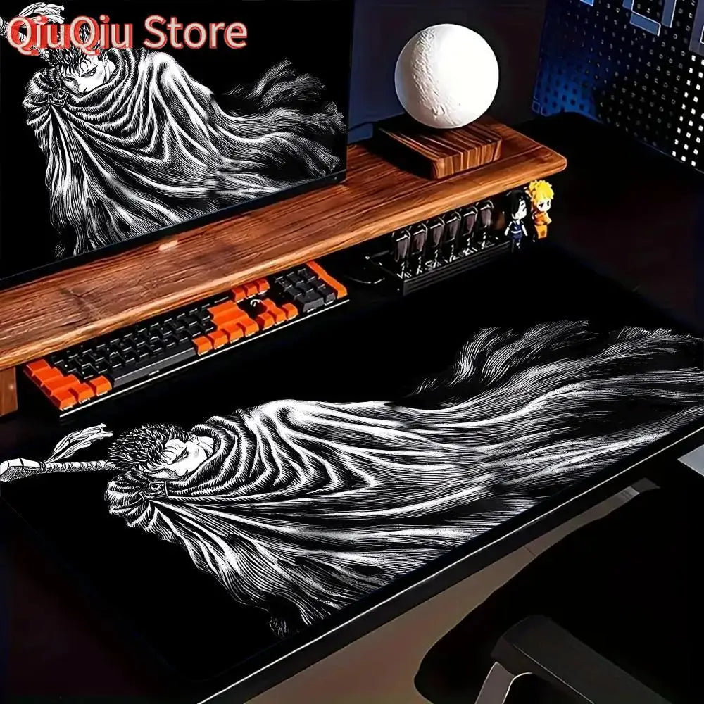 Berserk Guts Anime Mouse Pad Large Computer Office Game Table Mats XXL Rubber Anti-slip Gaming Keyboard Mousepads Long Desk Pads