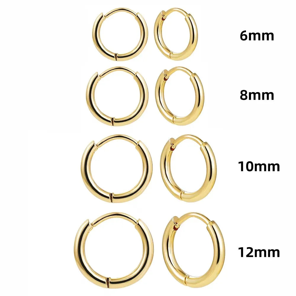 3pair/set Simple Twist Circle Round Hoop Earrings for Women Waterproof Stainless Steel Huggie Ear Buckle Statement Jewelry 2025