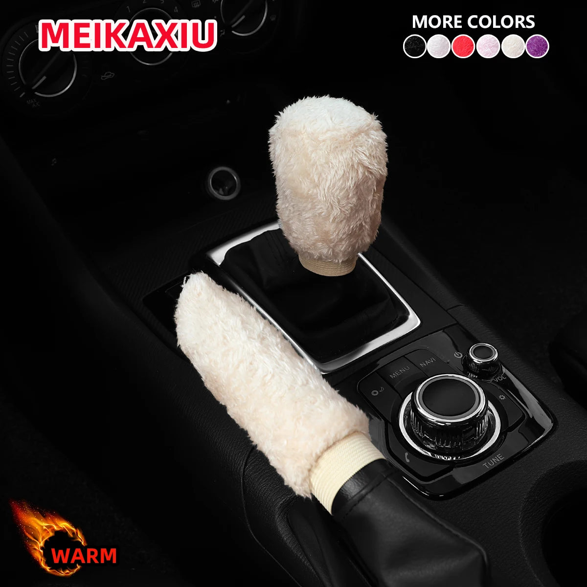 2 SET Winter short plush hand warmer comfortable car handbrake cover handle cover handle cover interior car accessories