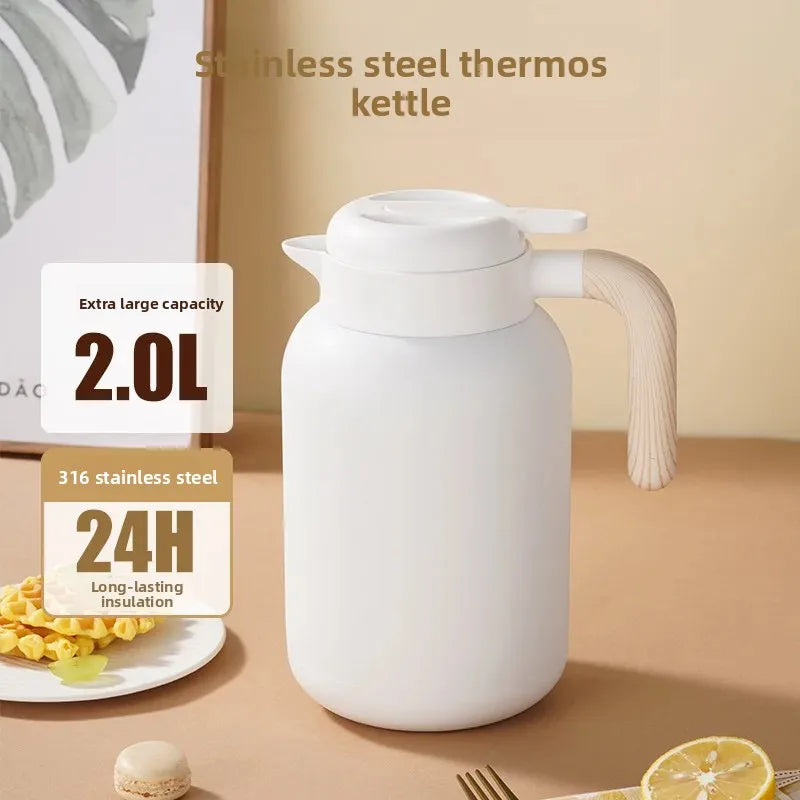 Home 316 Stainless Steel Tea Brewing Insulated Pot Hot Water Bottle Coffee Pot 2L Custom Engraving Gift Quality Home Goods
