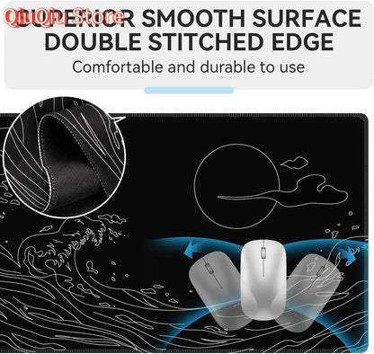 XXL Mouse Pad Sea Wave Gaming Mouse Pad Waterproof Mousepad Extended Large Mouse Mat Desk Pad Laptop Desk Mat Office and Home