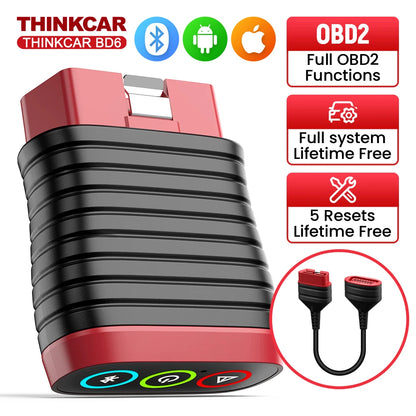 THINKCAR BD6 OBD2 Scanner Full System Diagnostic OIL IMMO ETS BLEED Brake Reset Lifetime Free All Auto Car Via THINKDIAG APP