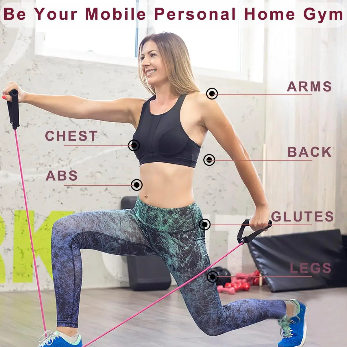 Equipment At Home 5 Levels Tube Band Pull Rope Resistance Bands With Handles Exercise Workout For Men Women Strength Training