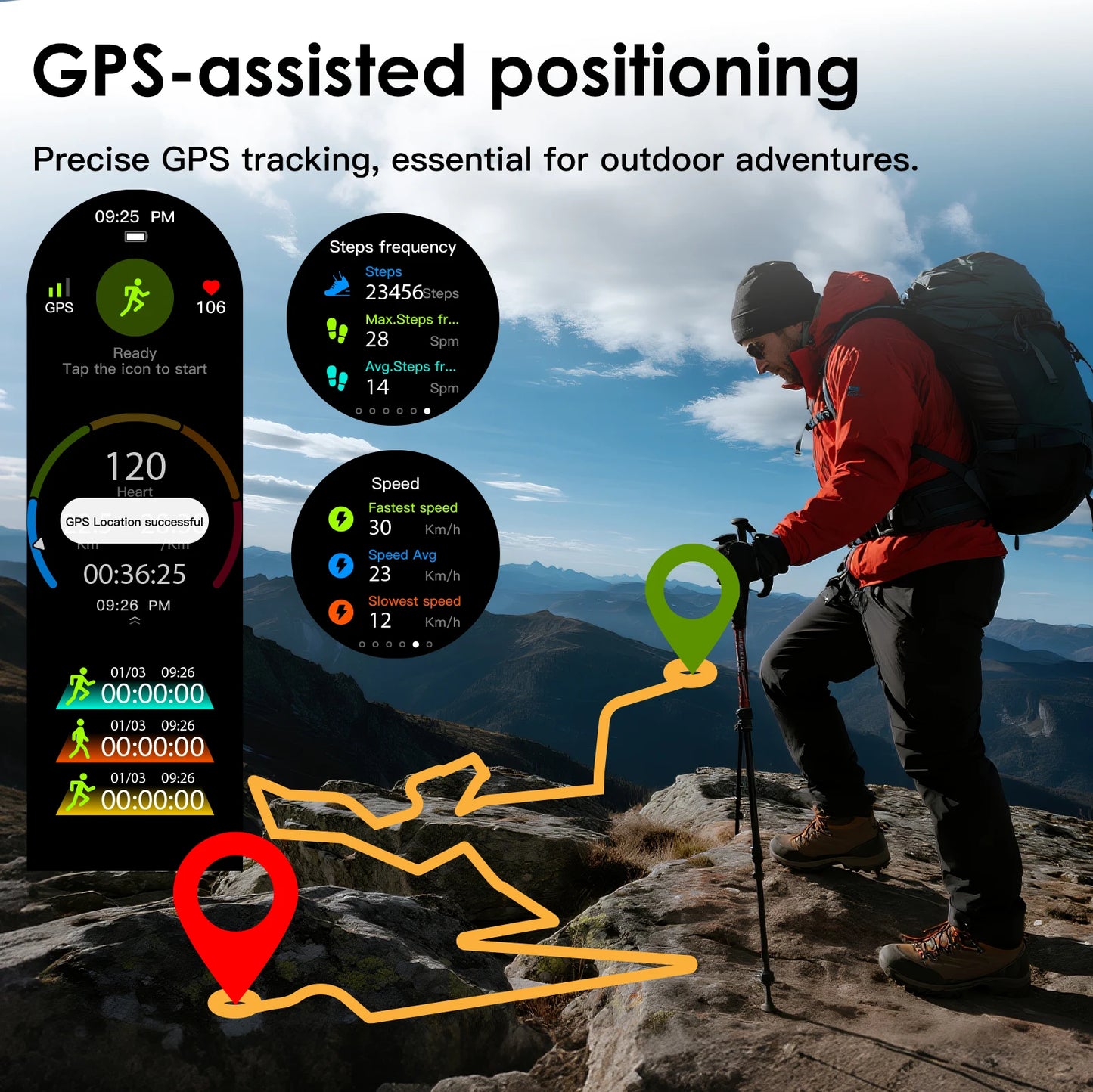 Smart Watch 1.43" AMOLED Screen Bluetooth Call GPS Fitness Tracker 150+ Sport Modes Heart Rate/SpO2 Monitor 450mAh