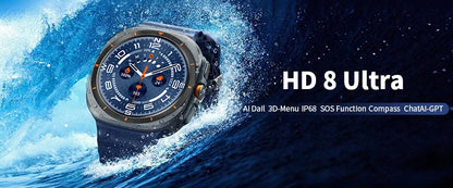 Smart Watch 8 Ultra New Color Matching GPS Compass Smartwatch Bluetooth call NFC IP68 Waterproof Health monitoring Reduction100%