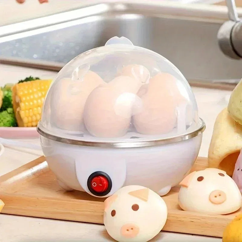 Automatic Shut Off Electric Egg Cooker for 7 Eggs Steamer Multi-Functional Breakfast Appliance for Custard Boiled Poached Eggs