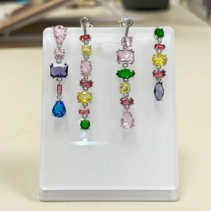 YEEVAA Candy Colorful Imitation Crystal Dopamine Unique Design Choker Necklace Bracelet Earrings, Jewelry for Women Bridal Gift