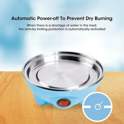 Automatic Shut Off Electric Egg Cooker for 7 Eggs Steamer Multi-Functional Breakfast Appliance for Custard Boiled Poached Eggs