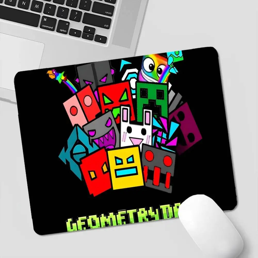 Cartoon Geometry Dash Video Game Office Student Gaming Thickened Large Pad Non-slip Cushion Mouse Pad for PC Computer Table