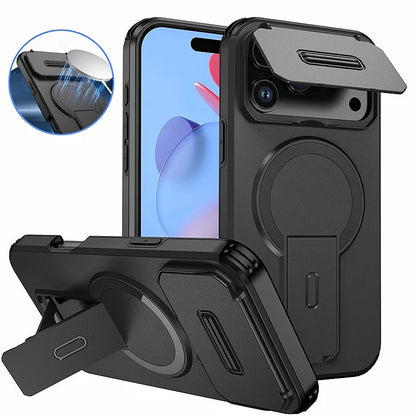 Armor Funda For iPhone 17 Pro Max Case Slide Camera Lens Protector Coque For iPhone17 Pro Air 17Pro Max Wireless Charging Cover