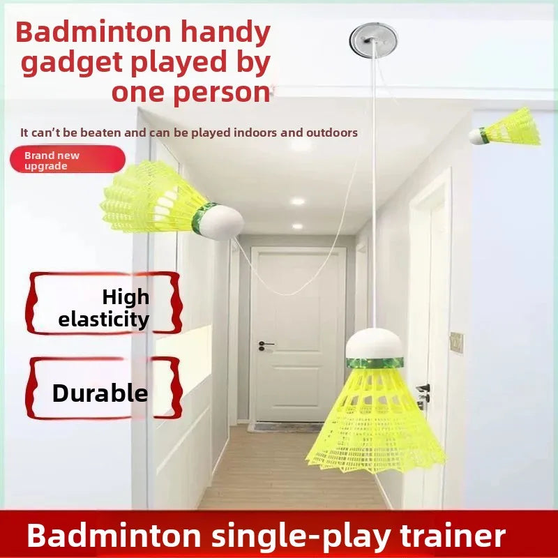 Badminton single fitness trainer indoor sports high elastic swirling suspension automatic rebound hitting artifact
