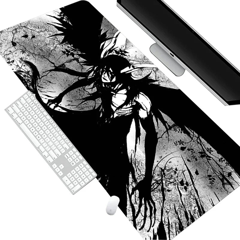 White Mouse Pad Anime Large Mousepad Bleach Manga Panel Laptop Office Shounen Rubber Soft Table Mat Pc Gaming Non-Slip Carpet