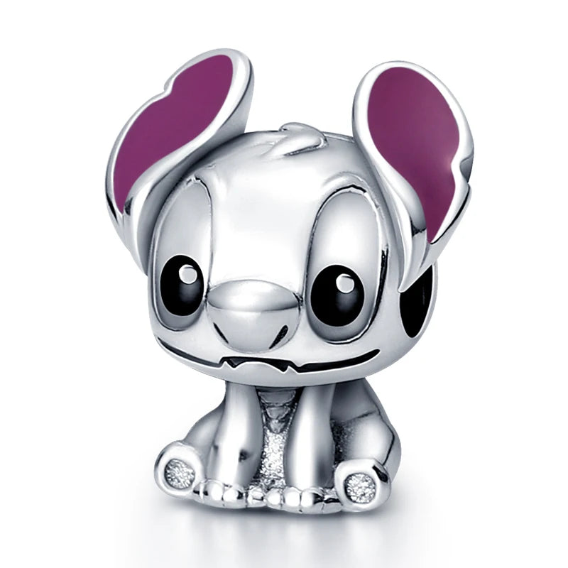 Disney Plata De Ley 925 Silver Charm Monster Activity Flowers Pendant Beads Original Women Bracelets Bangles DIY Jewelry Gift