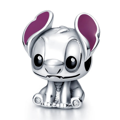 Disney Plata De Ley 925 Silver Charm Monster Activity Flowers Pendant Beads Original Women Bracelets Bangles DIY Jewelry Gift
