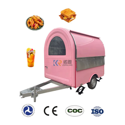Mobile Food Truck Fast Food Trailer Hotdog Snack Trailer Bread Coffee Cart Kiosk Stand Solar Mobile Catering Cart