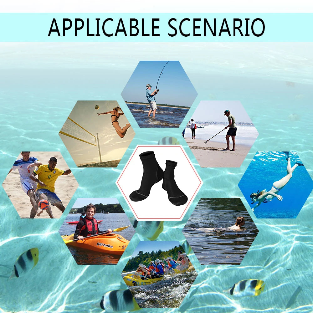Neoprene Fin Socks for Sand Beach Volleyball Soccer Thin Polyester Uppers 1.5mm Neoprene Soles Sun Protection Water Shoes