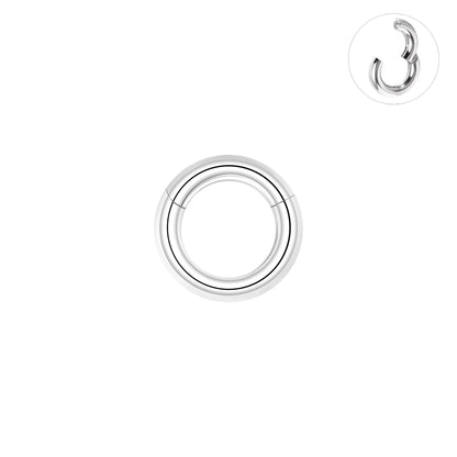 ZS 1PC Large Size Hoop Earring 316L Stainless Steel Ear Gauges Plugs Punk Septum Nose Rings 2/4/6/8/10/12G BCR Body Piercings