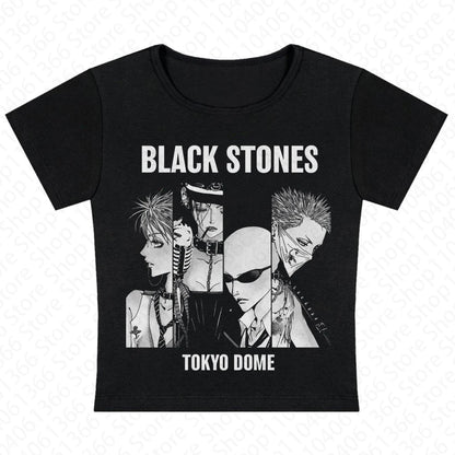 Y2k Nana Osaki Graphic T Shirts Casual Harajuku Streetwear Japanese Clothes Fashion Rock Punk Sleeveless Tanks & Camis Coquette