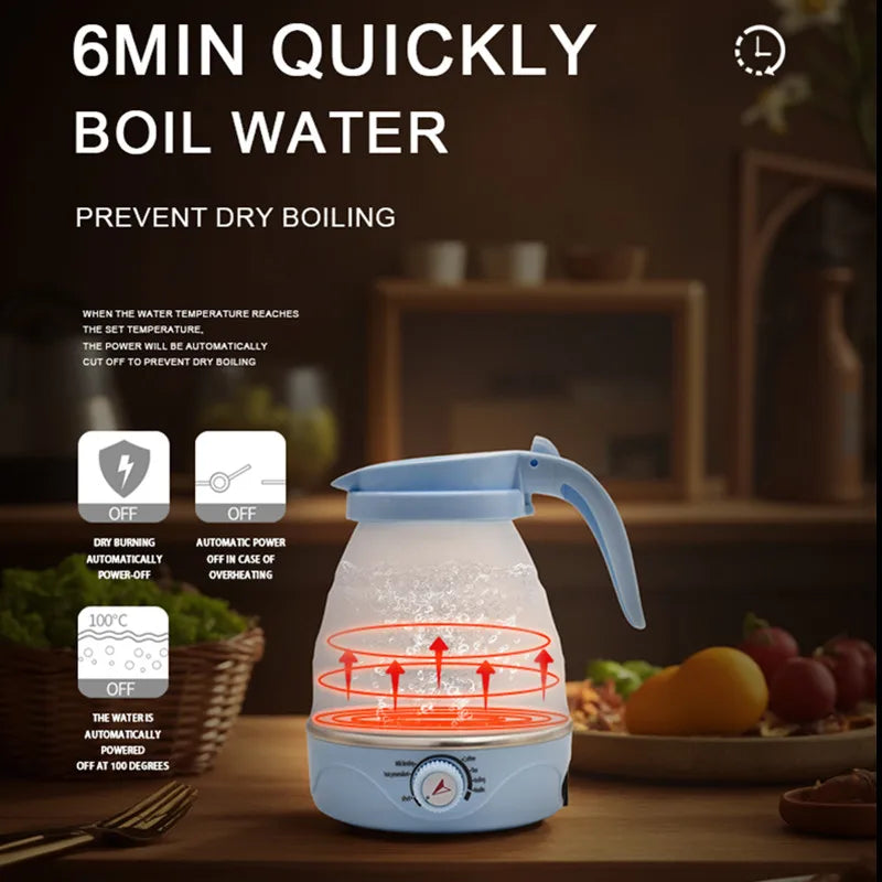 Adjustable Temperature Foldable And Portable Teapot Household Travel Electric Water Kettle Kitchen Appliances Water Boiling Pot