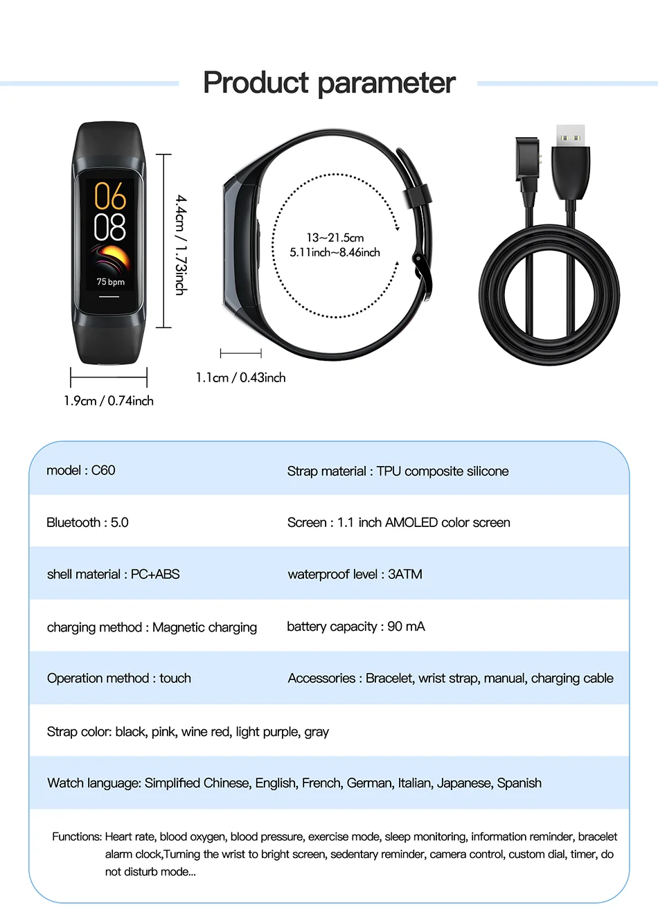 LIGE Amoled Smart Watch Men 2023 Smart Band Women Heart Rate Blood Smartwartch Waterproof Smart Bracelet Sport Fitness Tracker