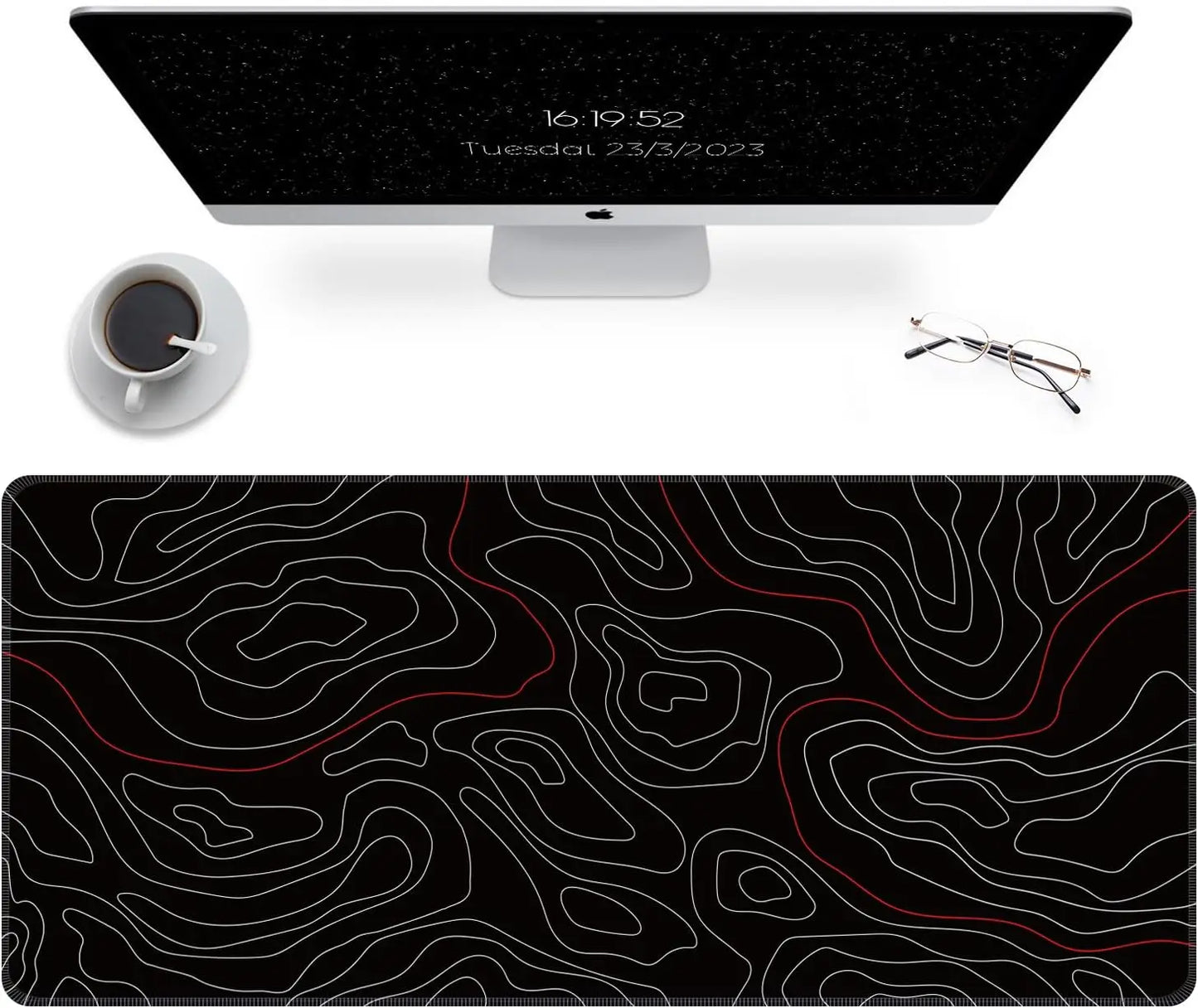 XXL Mouse Pad Sea Wave Gaming Mouse Pad Waterproof Mousepad Extended Large Mouse Mat Desk Pad Laptop Desk Mat Office and Home