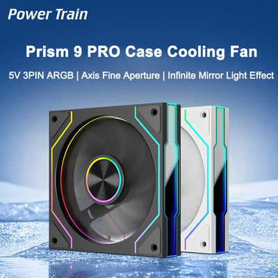 Power Train PRISM 9 Pro Case Fan 120mm 5V 3PIN ARGB Temperature control Desktop Compute Quiet Cooling Fan