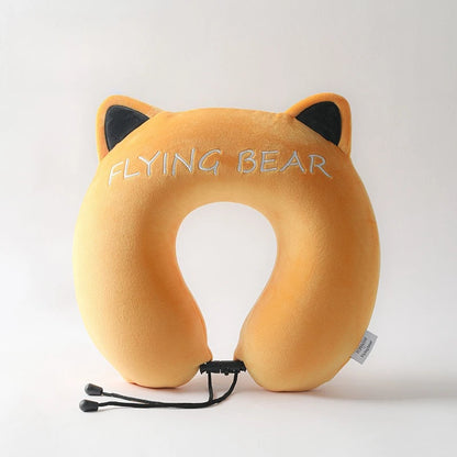Memory Cotton U Shaped Neck Pillow Cartoon Slow Rebound Portable Travel Airplane Office Nap Use