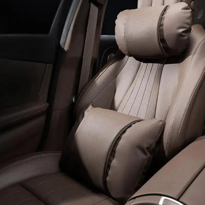 1/2PCS New Car Seats with Nappa Leather Headrests, Breathable Waist Cushions, Neck Pillows, and General Motors Neck Pillows