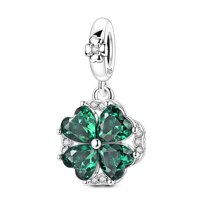 Lucky Clover Series Bead 925 Sterling Silver Original Charms Fit Pendant Charm Bracelet Dangle for Women DIY Fine Jewelry Making