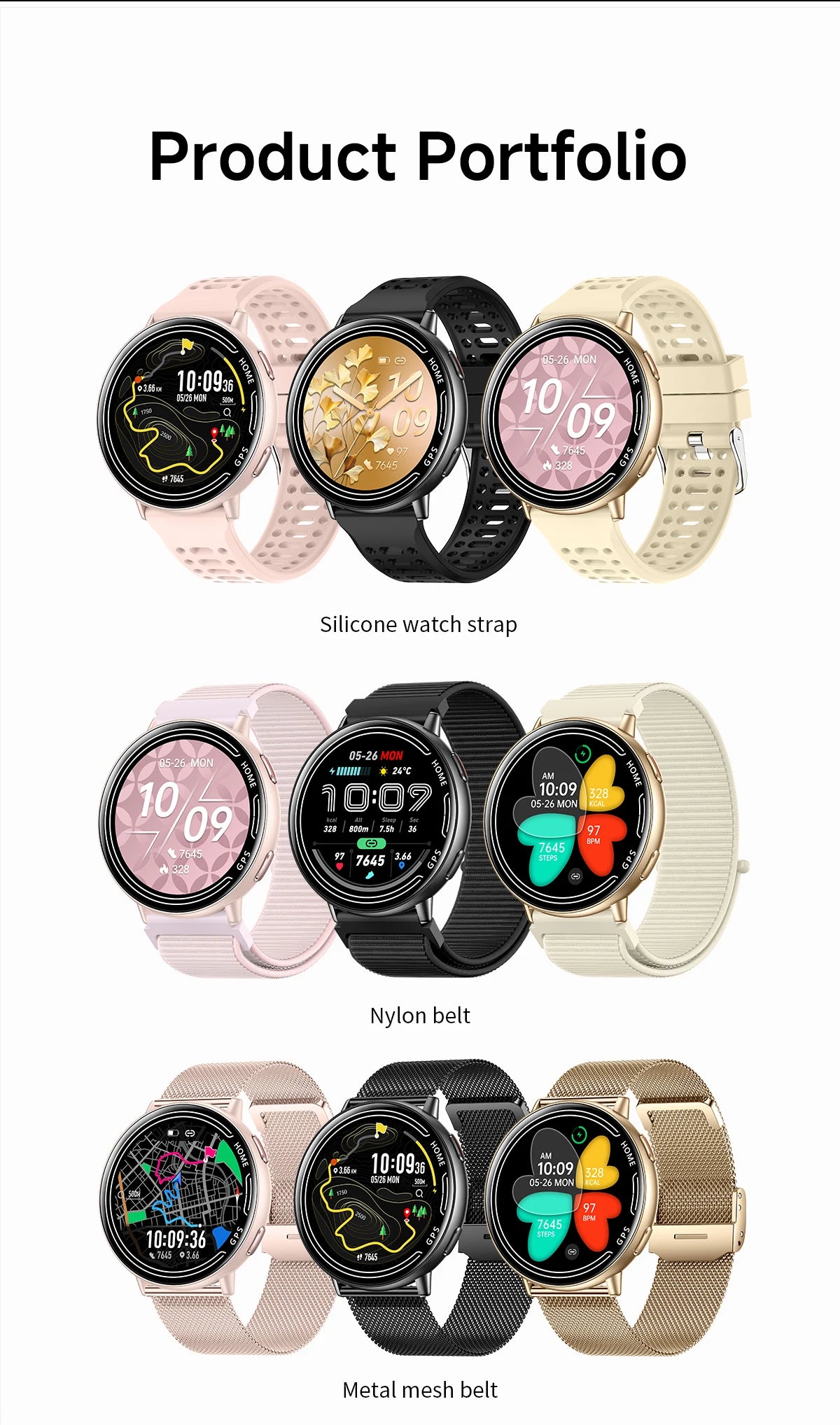Smart Watch for Men Women Built-in GPS Fitness Watch with BT Calls 100+ Sport Modes IP68 Waterproof Smartwatch for Android iOS