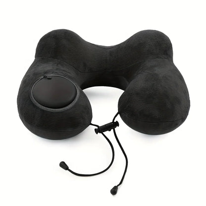 U-Shaped Inflatable Travel Pillow Portable Air Pillow Neck Support Cushion Comfortable Sleeping Pillow Press to inflate pillow