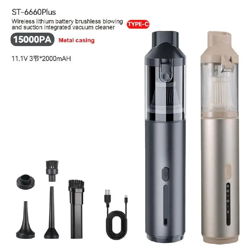 15000Pa Car Vacuum Cleaner Strong Suction Powerful Wireless Portable Car Cleaner for Home Appliance Air Blower Handheld Cordless